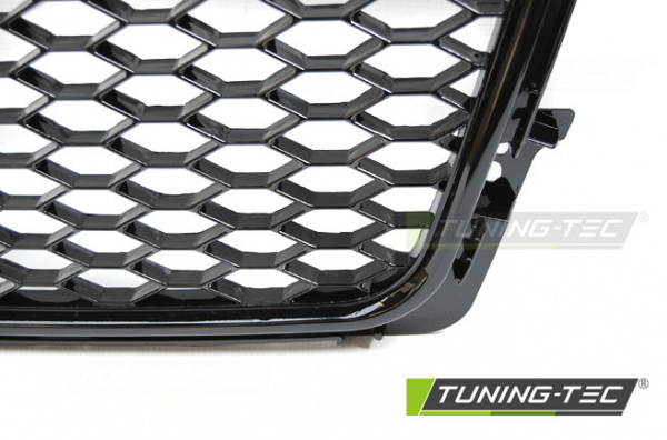 Upgrade Sportgrill / Kühlergrill für Audi A4 B8 (8K) 08-11 Hochglanz schwarz in Wabendesign